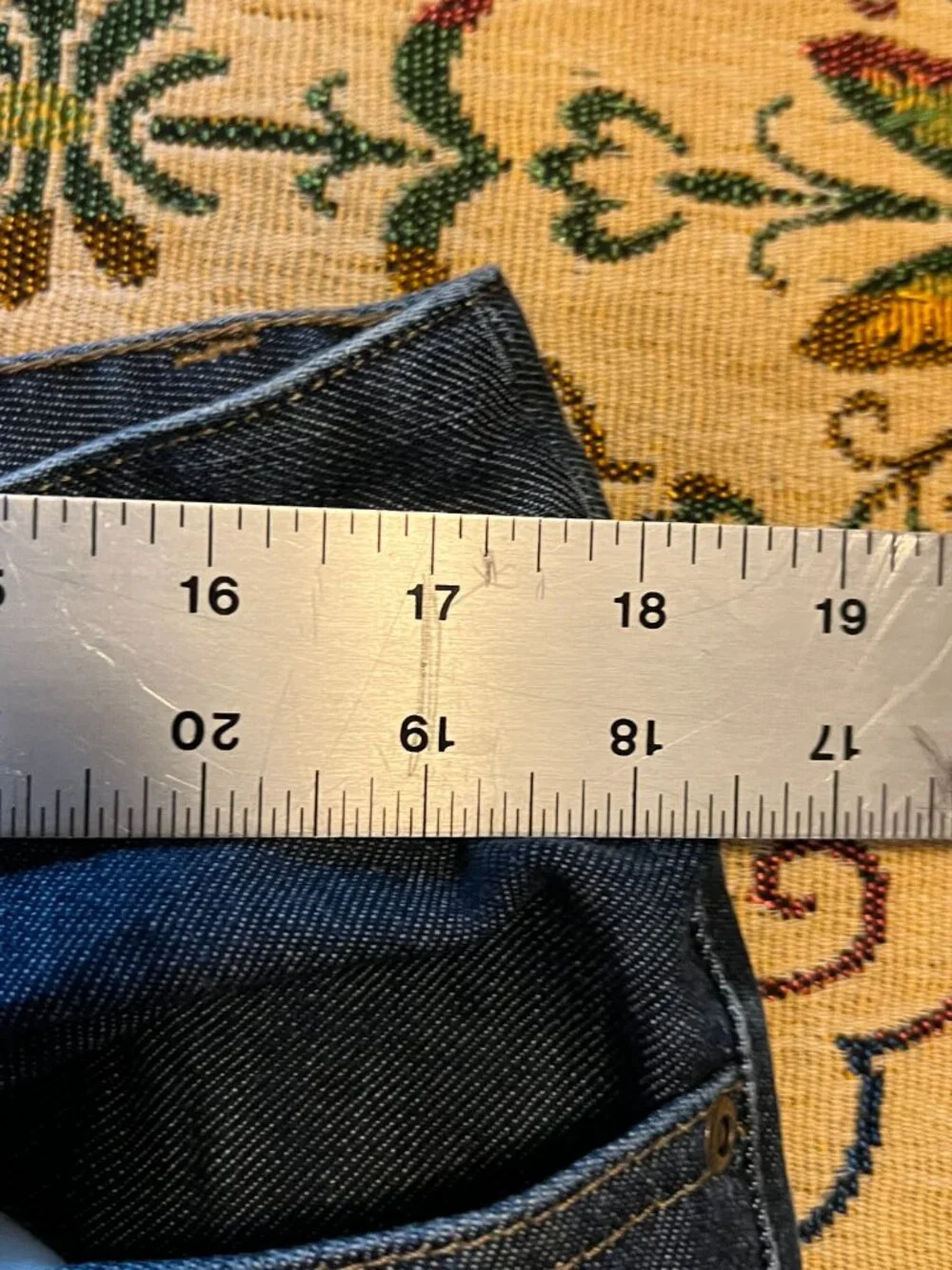 J.Jill Authentic Fit Below waist Wide Leg Jeans Sz 16 Reg Blue Stretch Denim - Picture 8 of 14